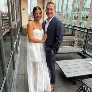 Meshki Bettany Chiffon strapless maxi dress